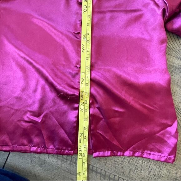 Silky Two Piece Pajama Set in Cranberry - Size Large - Picture 3 of 8